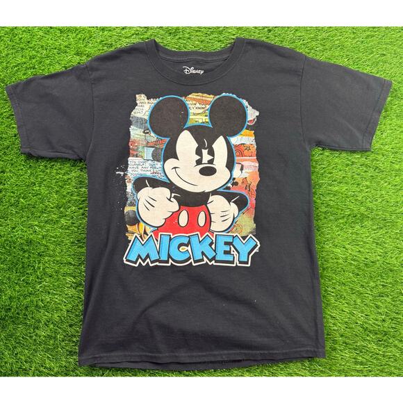 Disney Mickey Mouse T-Shirt Youth XL 14/16 Black Graphic Tee Cartoon Vintage - Picture 1 of 8